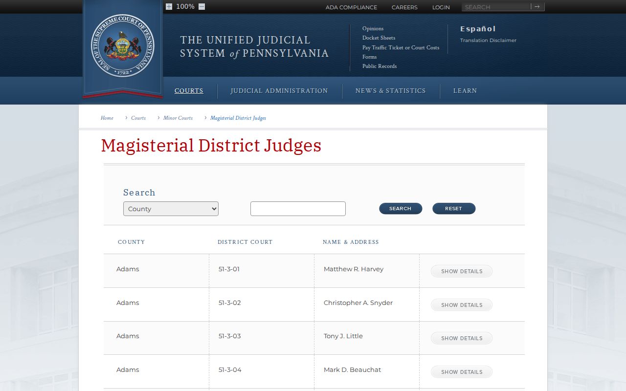 Ellwood City criminal records and Magisterial District Judge source