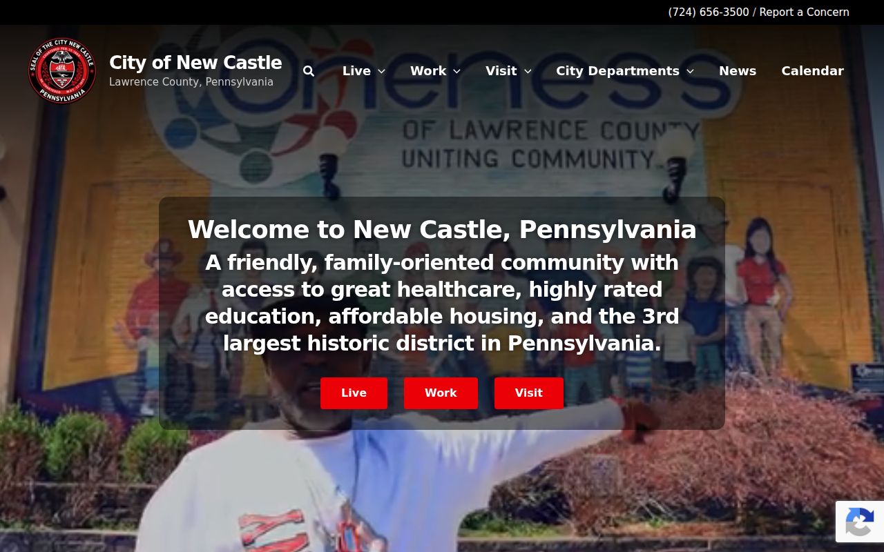 New Castle record check on the official city government page