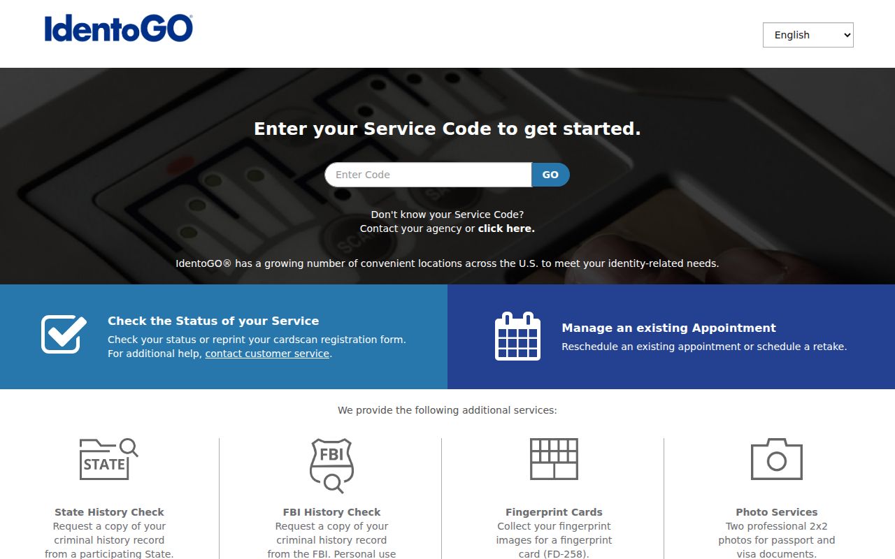 Lawrence County criminal history IdentoGO fingerprint enrollment locator